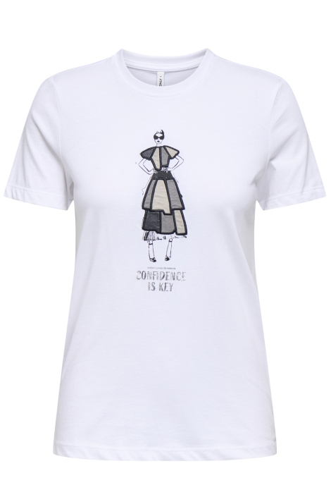 Only witte dames t-shirt | Vooraanzicht