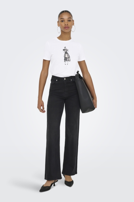 Only witte dames t-shirt | Model