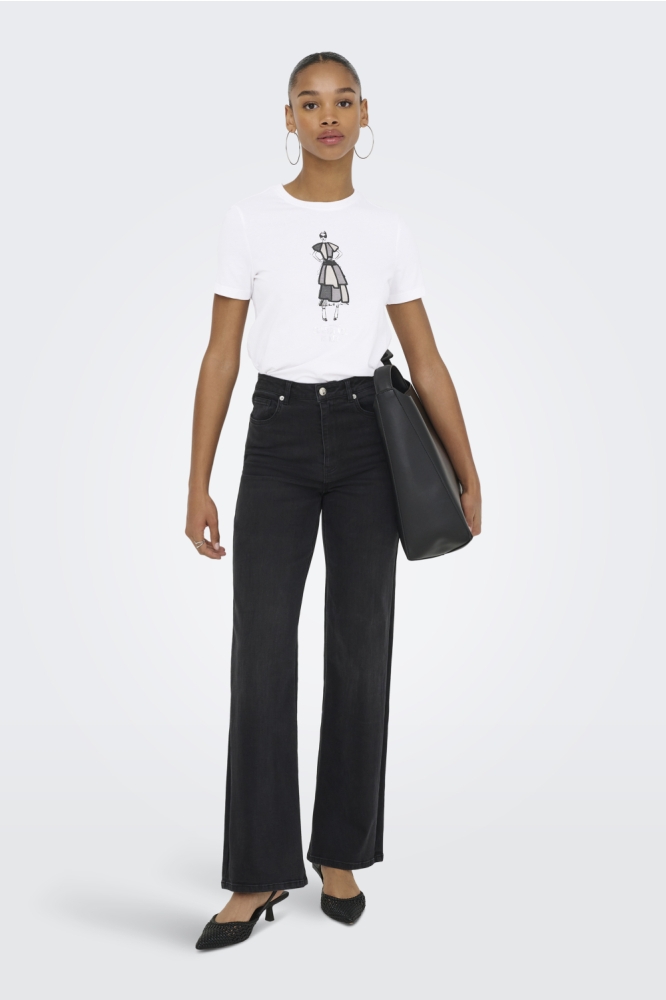 Only witte dames t-shirt | Model