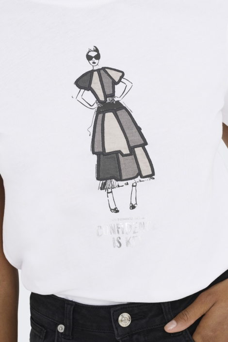 Only witte dames t-shirt | Close up