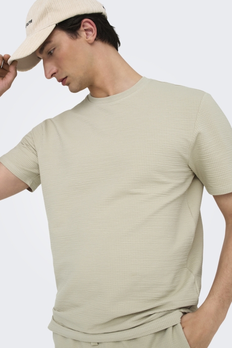 Only & Sons beige heren t-shirt | Model