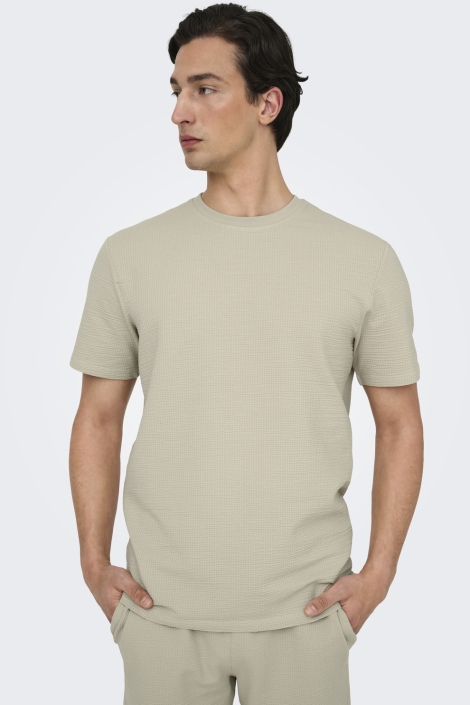 Only & Sons beige heren t-shirt | Model