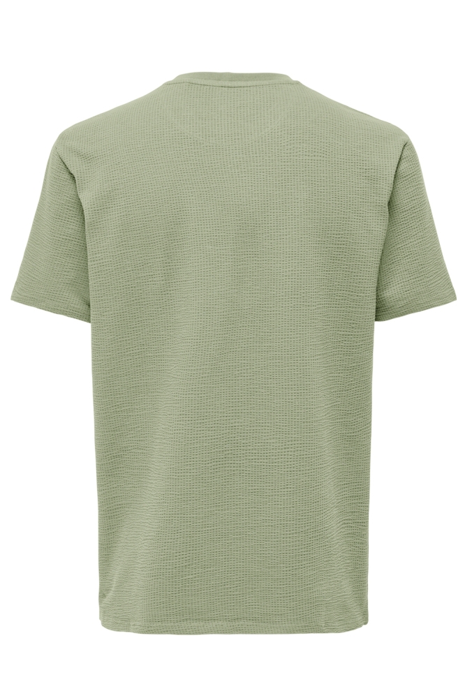 Only & Sons groene heren t-shirt | Achteraanzicht