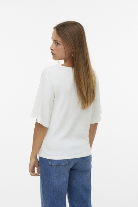 Vero Moda witte dames t-shirt | Model achteraanzicht