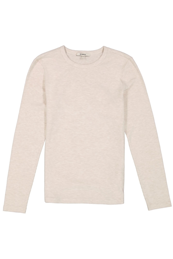Garcia beige dames t-shirt | Vooraanzicht