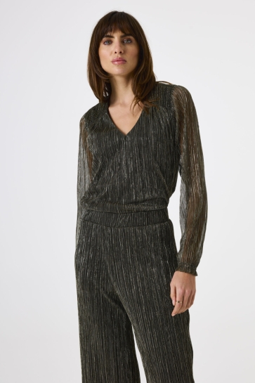 Garcia T SHIRT MET GLITTERS EN STRUCTUUR K50011 60 BLACK