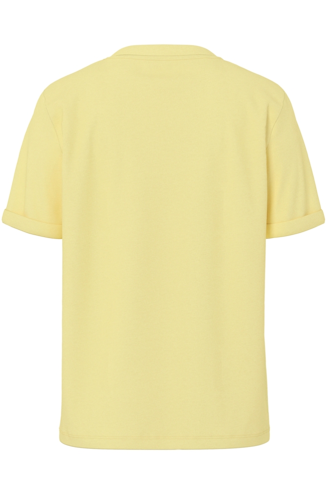 Pieces gele dames t-shirt | Achteraanzicht
