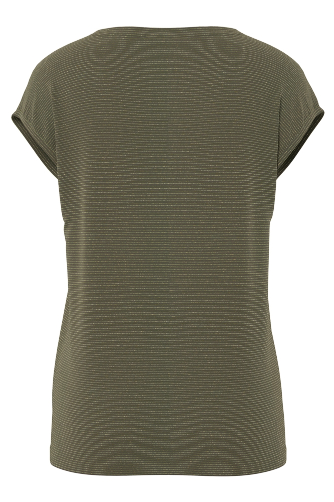 Pieces groene dames t-shirt | Achteraanzicht