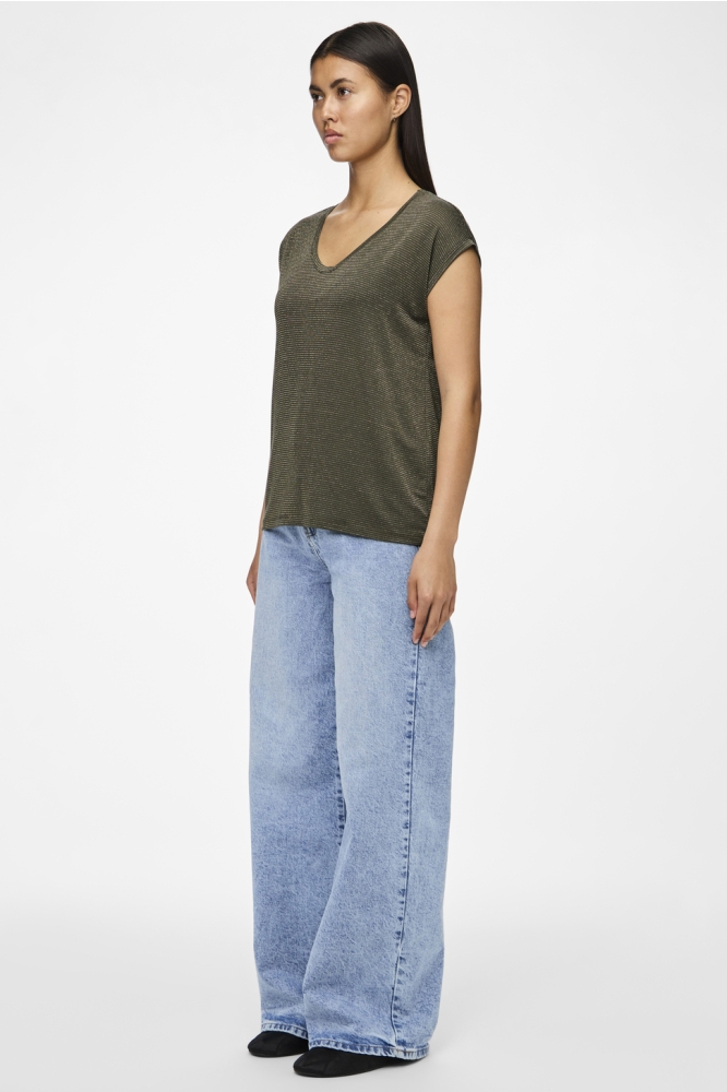 Pieces groene dames t-shirt | Model