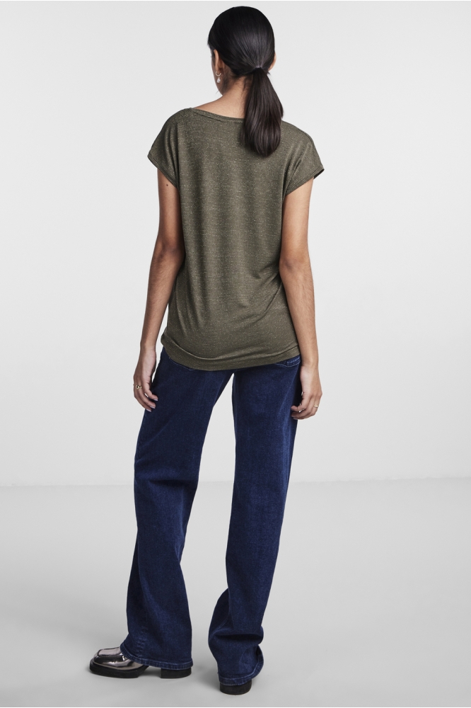 Pieces groene dames t-shirt | Model