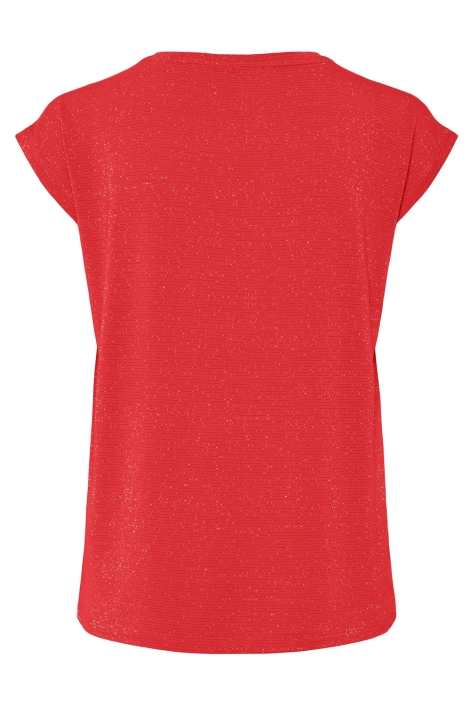 Pieces rode dames t-shirt | Achteraanzicht