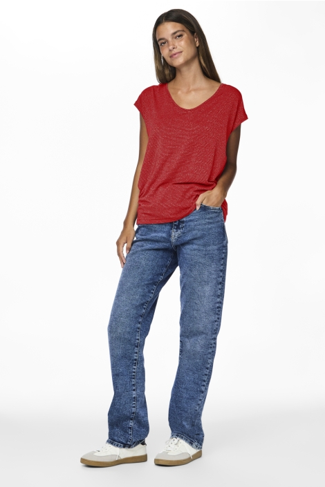 Pieces rode dames t-shirt | Model