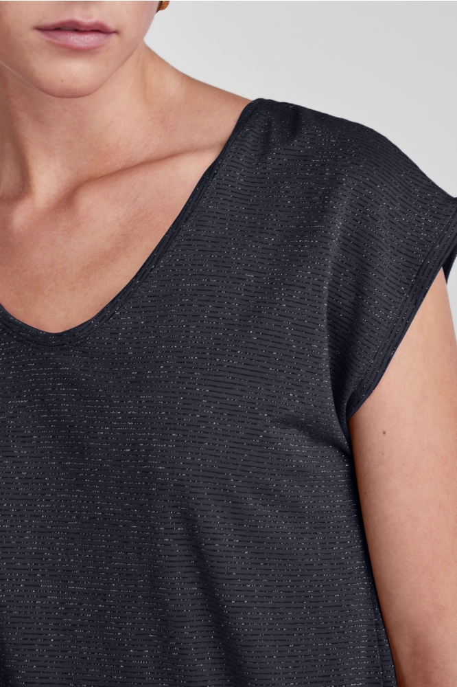 Pieces blauwe dames t-shirt | Close up