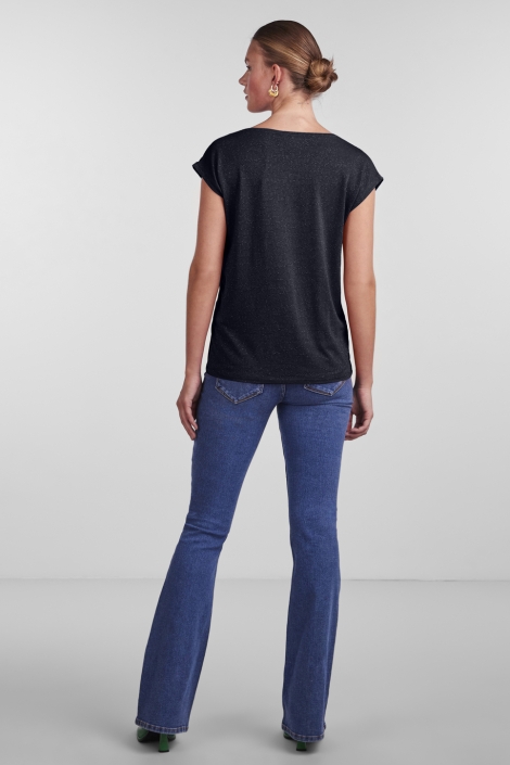 Pieces blauwe dames t-shirt | Model