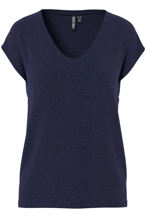 Pieces blauwe dames t-shirt | Vooraanzicht