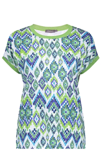 SARAH TOP MET PRINT 42053 60 Navy/Green