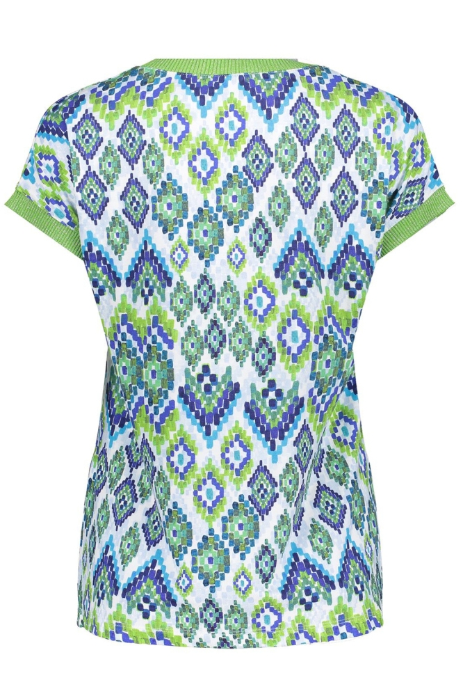 Geisha blauwe dames t-shirt | Achteraanzicht