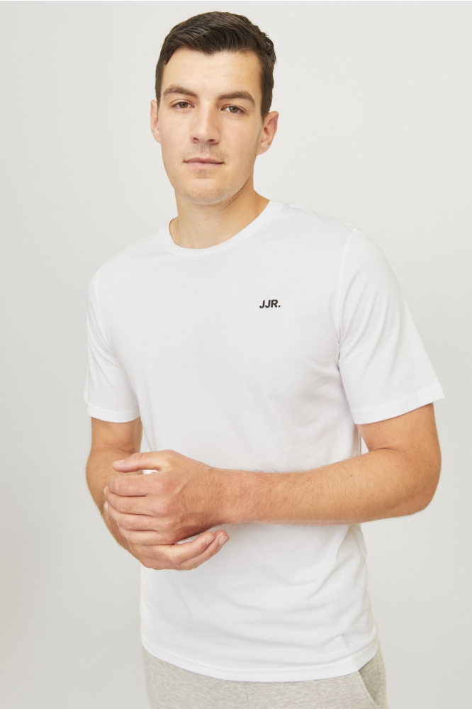 JJ Rebel witte heren t-shirt | Model vooraanzicht