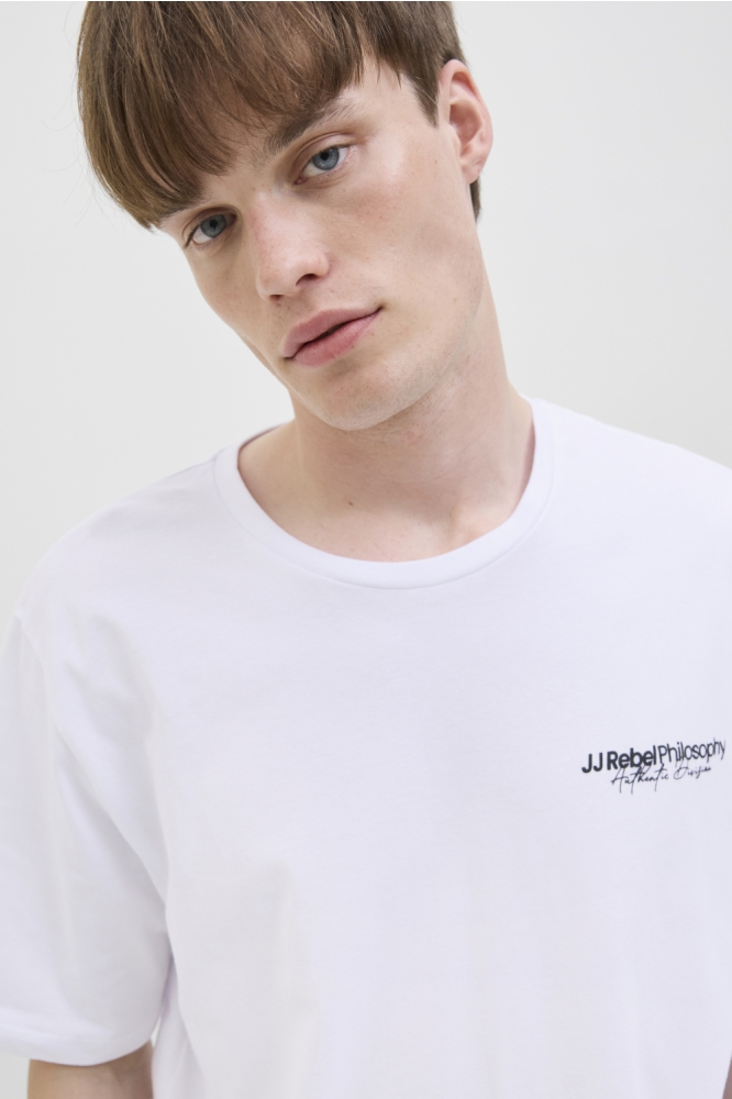 JJ Rebel witte heren t-shirt | Close up