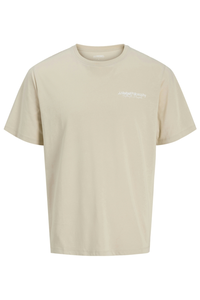 JJ Rebel beige heren t-shirt | Vooraanzicht