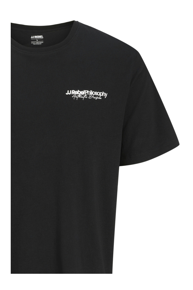 JJ Rebel zwarte heren t-shirt | Close up