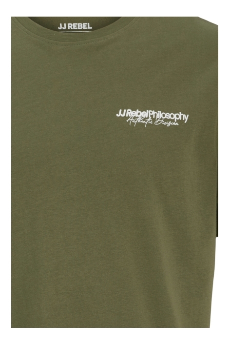 JJ Rebel groene heren t-shirt | Close up
