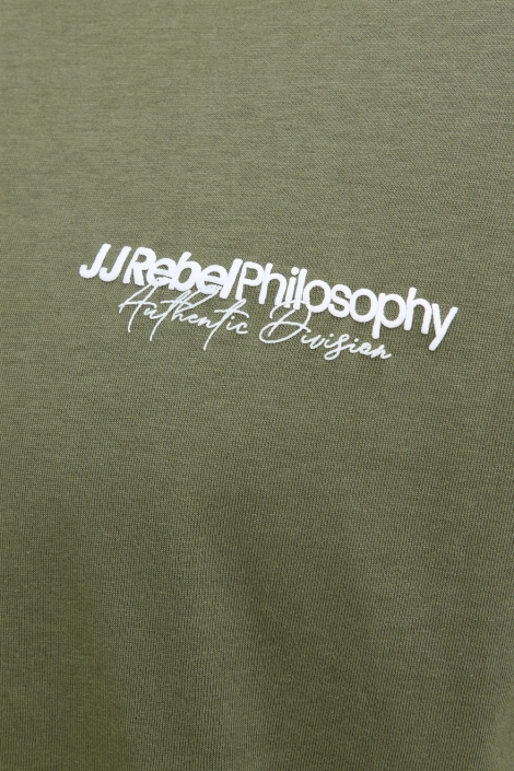 JJ Rebel groene heren t-shirt | Close up