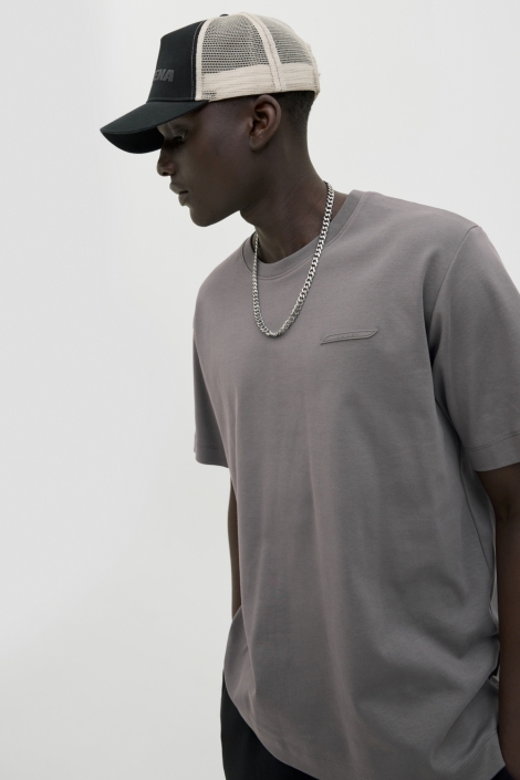 Jack & Jones grijze heren t-shirt | Model zijaanzicht