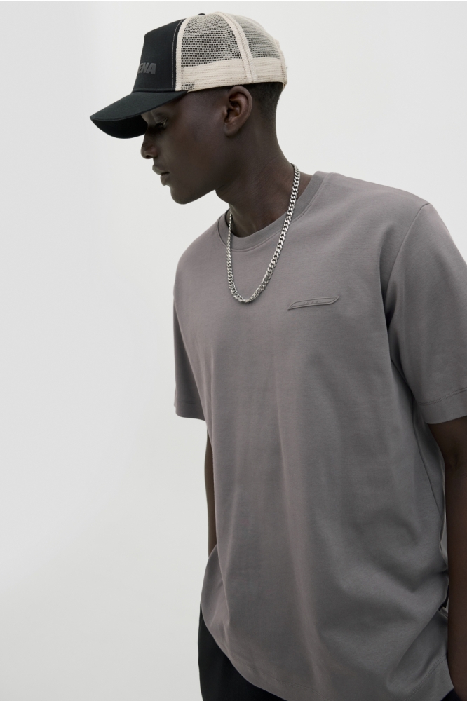 Jack & Jones grijze heren t-shirt | Model zijaanzicht