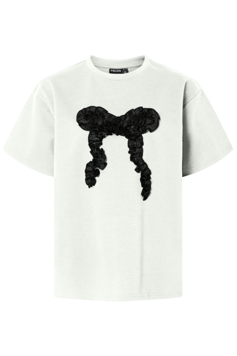 Pieces witte dames t-shirt | Vooraanzicht