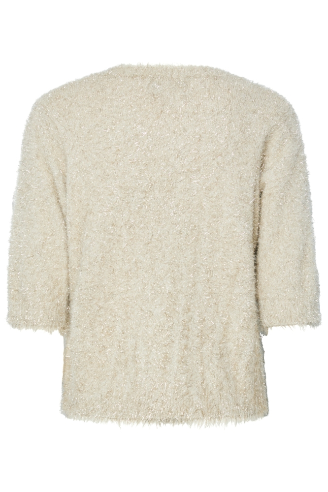 Pieces beige dames t-shirt | Achteraanzicht