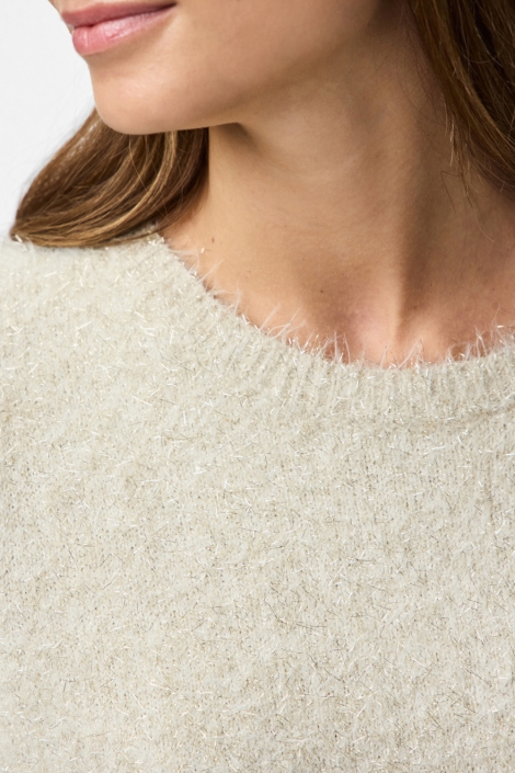 Pieces beige dames t-shirt | Kleurstaal