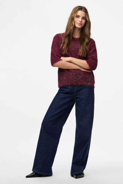 Pieces bordeaux dames t-shirt | Model