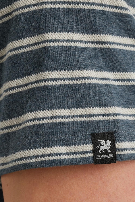 Vanguard blauwe heren t-shirt | Close up