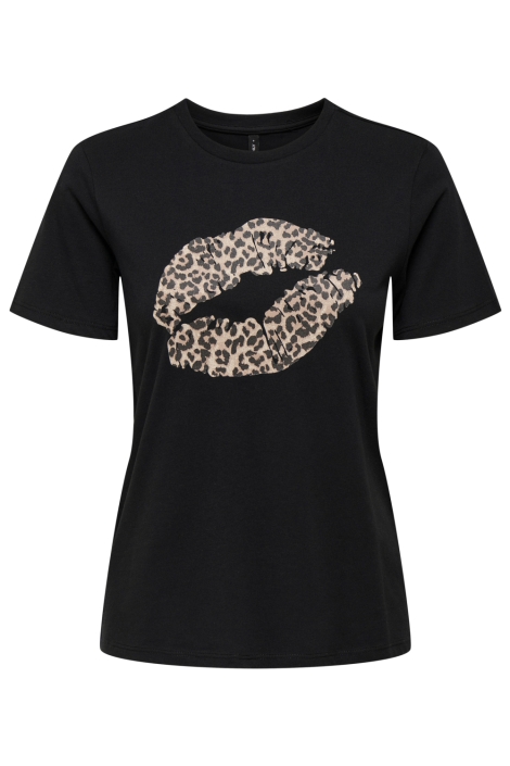 Only zwarte dames t-shirt | Vooraanzicht