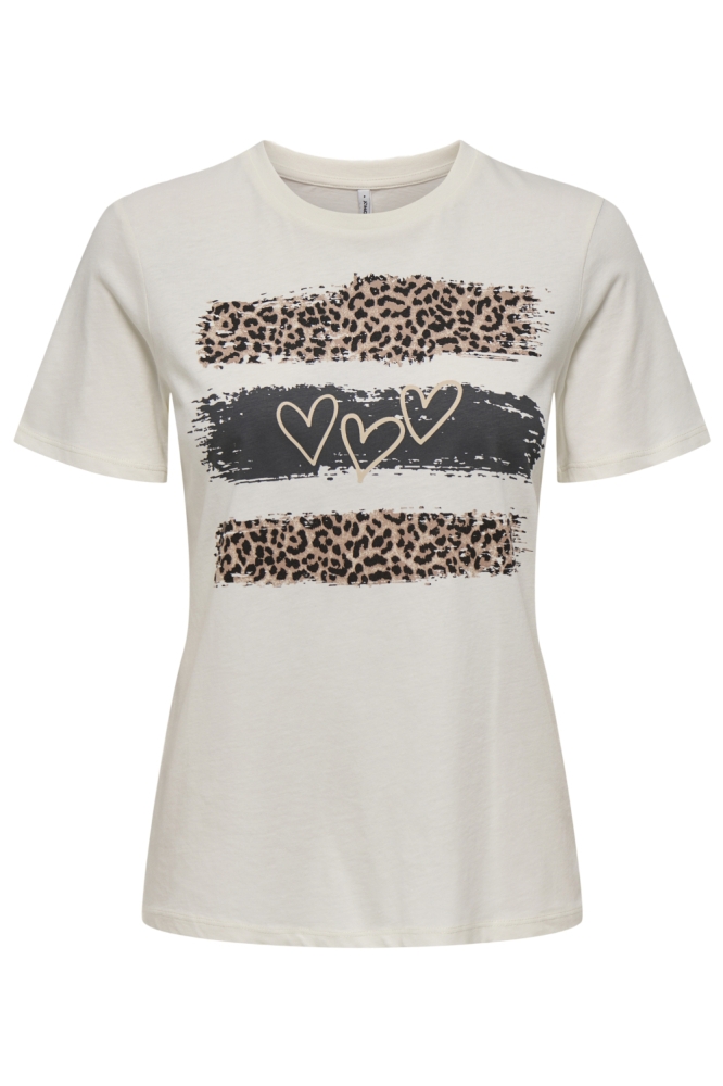 Only witte dames t-shirt | Vooraanzicht