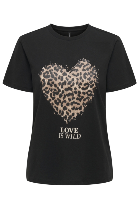 Only zwarte dames t-shirt | Vooraanzicht