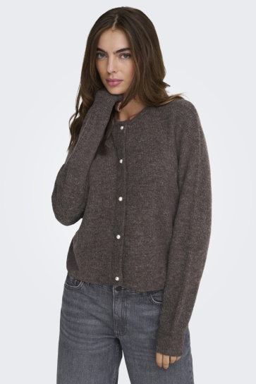 Jacqueline de Yong Vest JDYLUMI LIFE L/S BUTTON CARDIGA KNT 15326819 BRACKEN/MELANGE