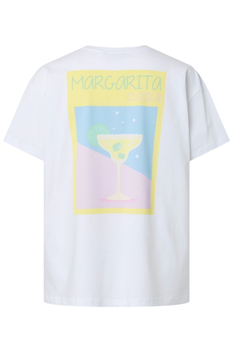 Pieces witte dames t-shirt | Achteraanzicht