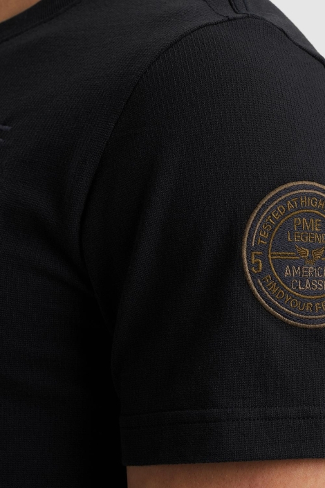 PME legend blauwe heren t-shirt | Close up