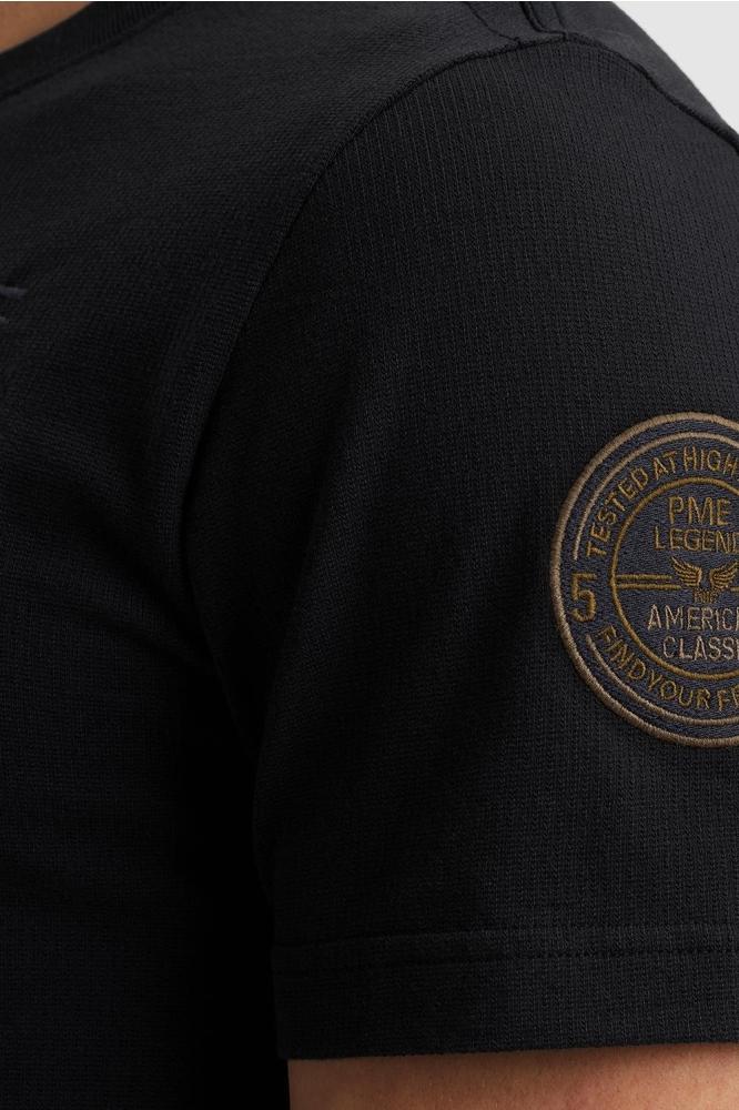 PME legend blauwe heren t-shirt | Close up