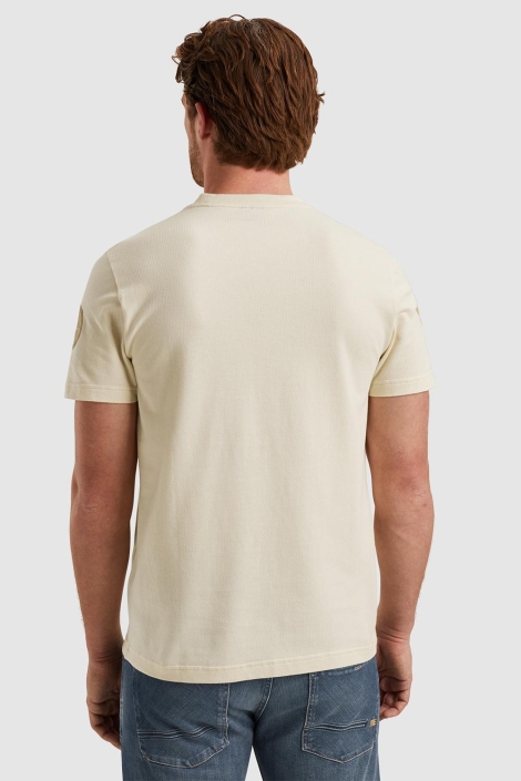 PME legend beige heren t-shirt | Model achteraanzicht