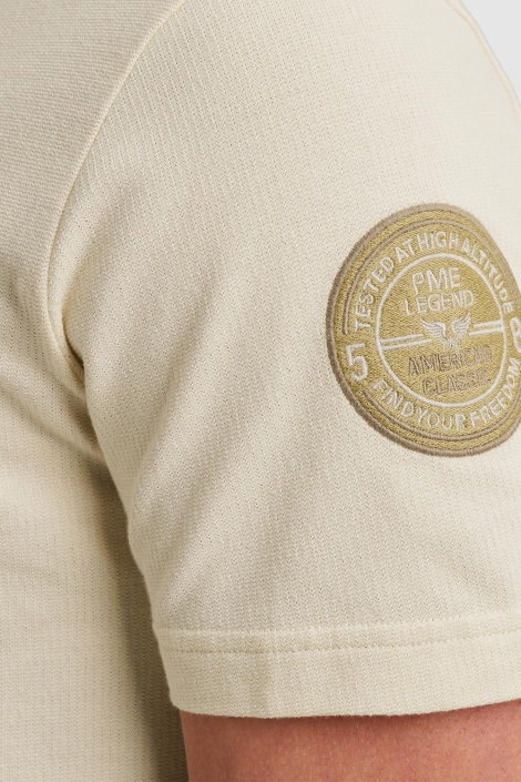 PME legend beige heren t-shirt | Close up