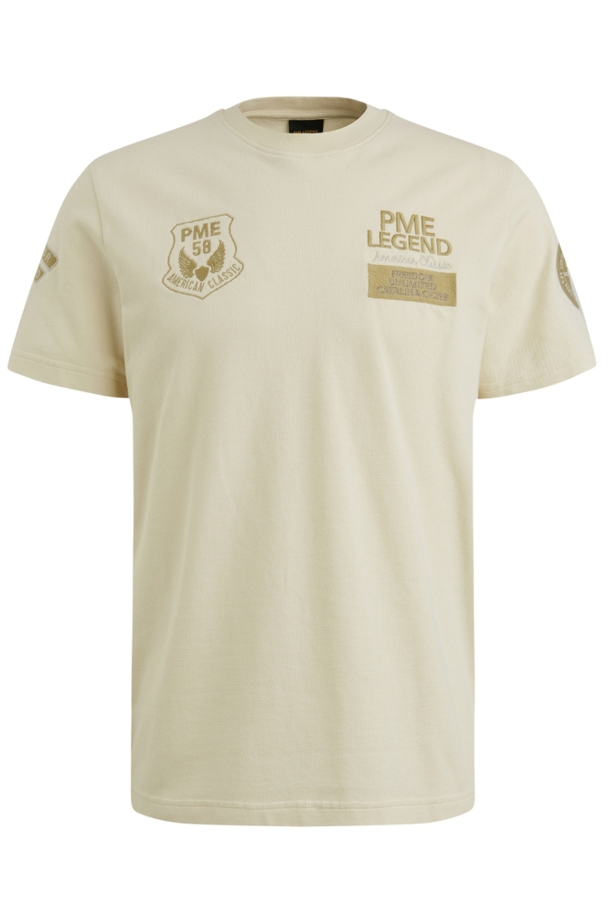 PME legend beige heren t-shirt | Vooraanzicht