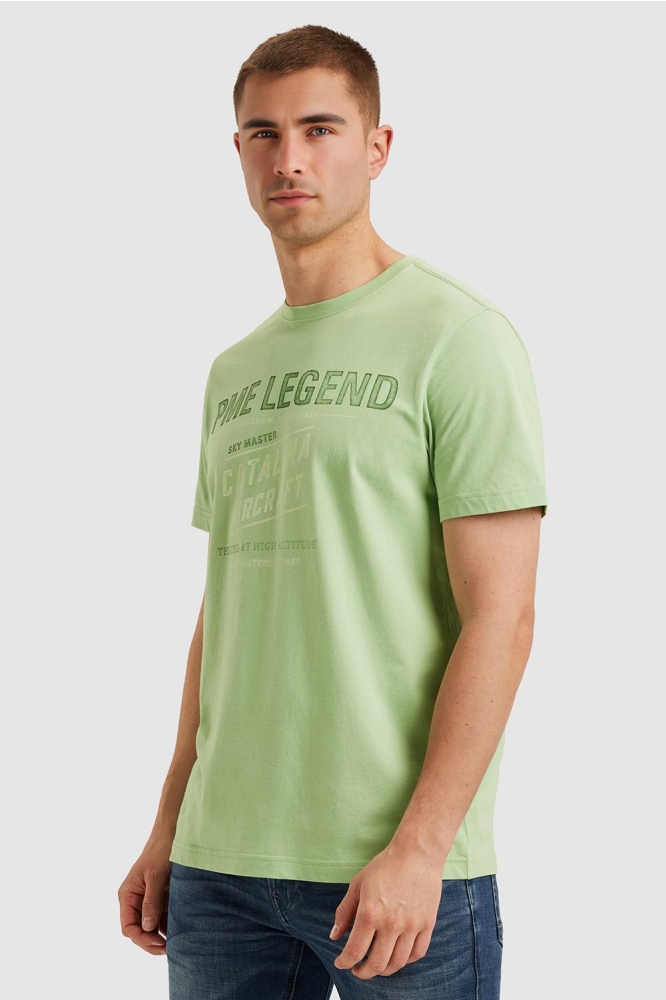 PME legend groene heren t-shirt | Model zijaanzicht