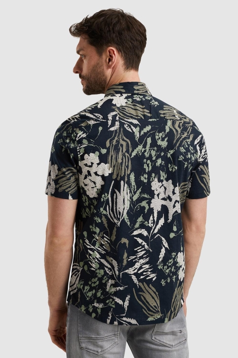 PME legend blauwe heren overhemd | Model achteraanzicht