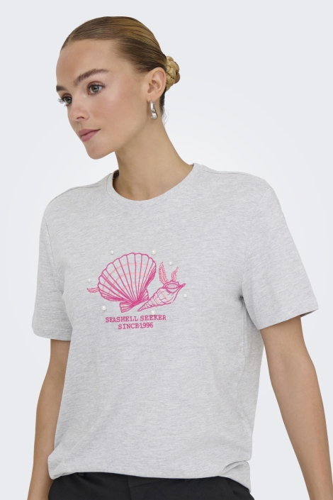 Only grijze dames t-shirt | Model