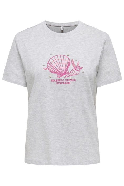 Only grijze dames t-shirt | Vooraanzicht