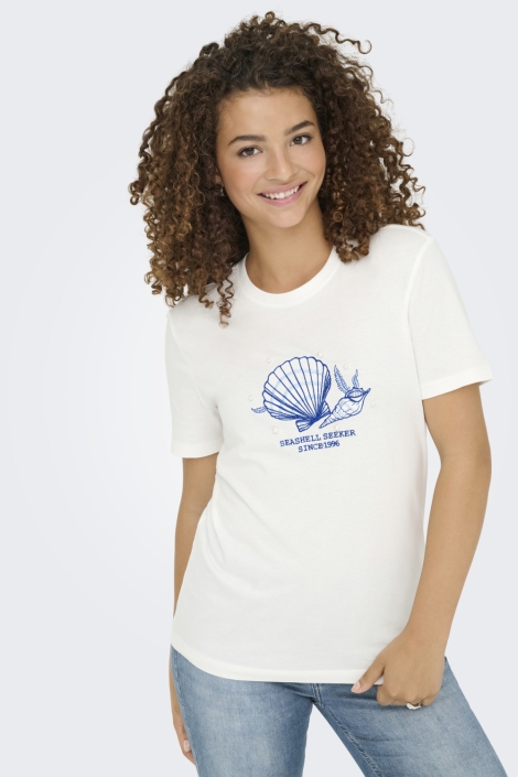 Only witte dames t-shirt | Model