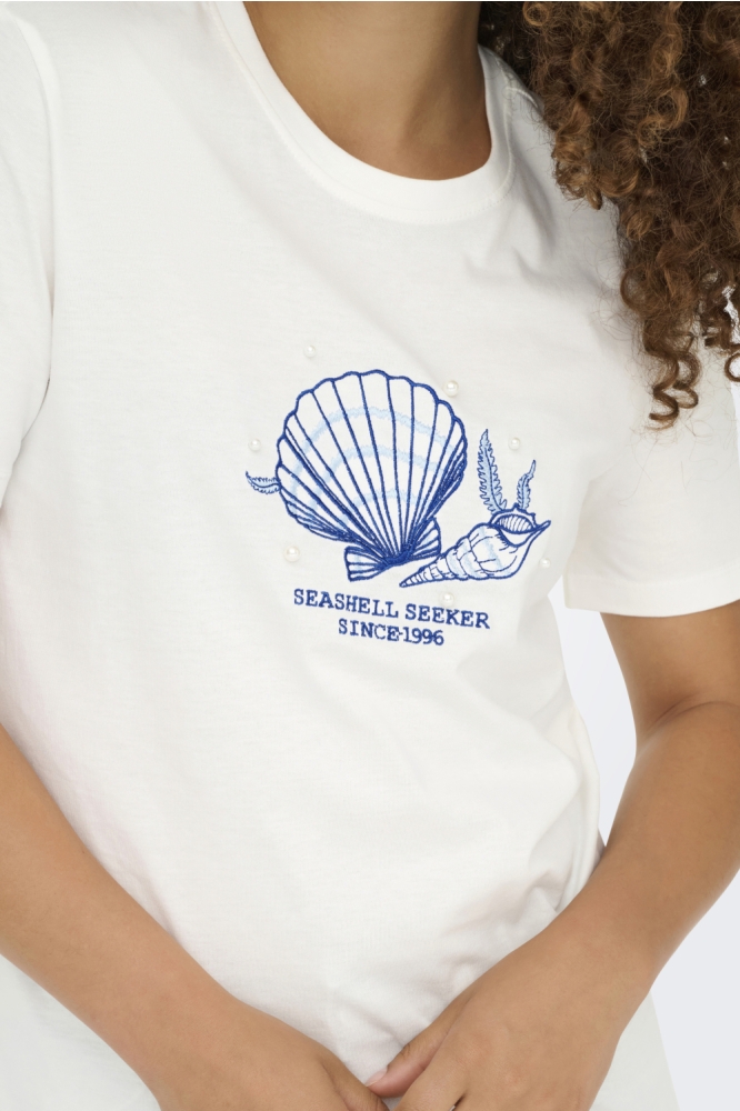 Only witte dames t-shirt | Close up